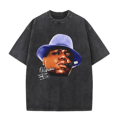 Washed Vintage the Notorious Big Ready to Die Big Poppa Album Graphic T Shirts Men Women'S Hip Hop Rapper Biggie Smalls T-Shirts