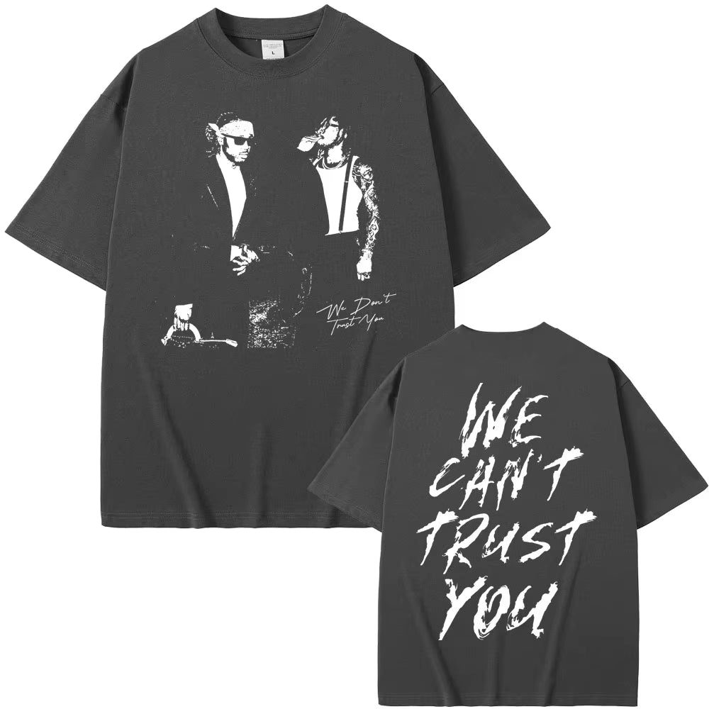 Rapper Future & Metro Boomin 2024 New Hip Hop Album We Don'T Trust You Graphic T-Shirt Men Women Casual O-Collar Oversized Tees