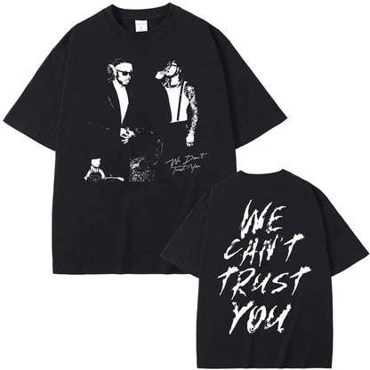 Rapper Metro Boomin Heroes & Villains Double Sided Print T-Shirts Men Women Hip Hop Vintage Oversize Tshirt Male Cool Streetwear