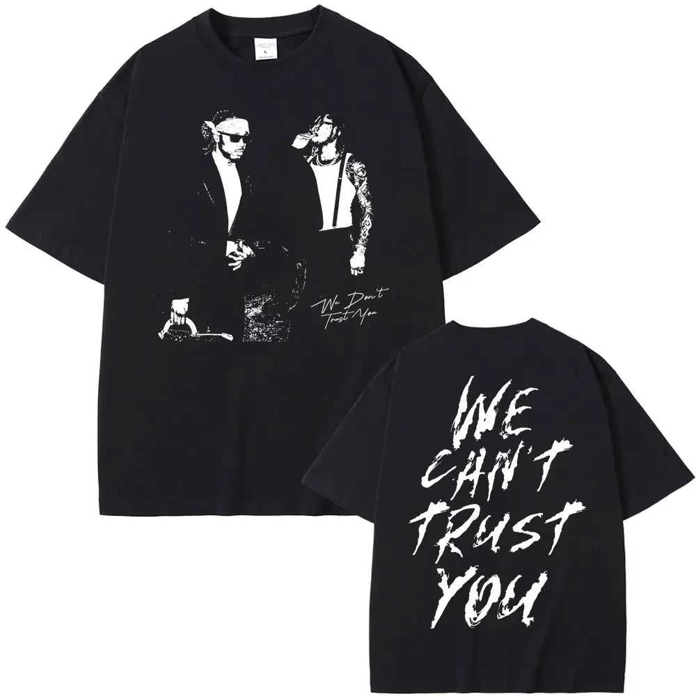 Rapper Metro Boomin Heroes & Villains Double Sided Print T-Shirts Men Women Hip Hop Vintage Oversize Tshirt Male Cool Streetwear