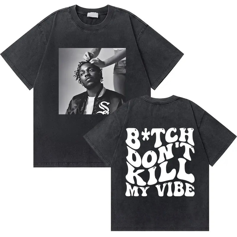 Washed Vintage Rapper Kendrick Lamar to Pimp a Butterfly Graphic Tshirt Men Hip Hop Rap Style T Shirts Male Oversized T-Shirts