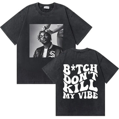 Washed Vintage Rapper Kendrick Lamar to Pimp a Butterfly Graphic Tshirt Men Hip Hop Rap Style T Shirts Male Oversized T-Shirts