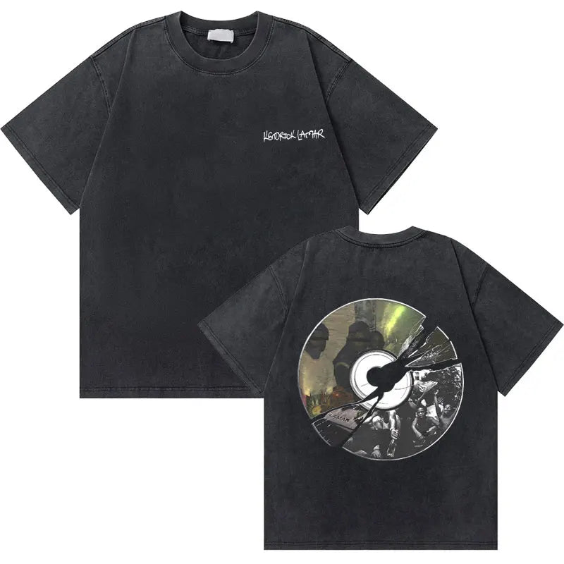 Washed Vintage Rapper Kendrick Lamar to Pimp a Butterfly Graphic Tshirt Men Hip Hop Rap Style T Shirts Male Oversized T-Shirts