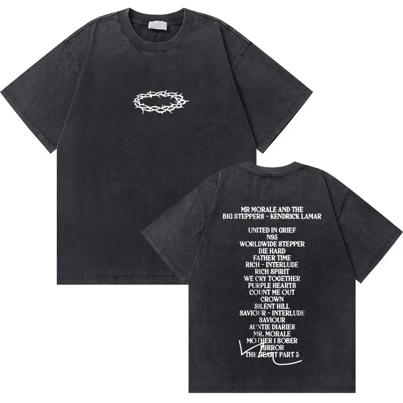 Washed Vintage Rapper Kendrick Lamar to Pimp a Butterfly Graphic Tshirt Men Hip Hop Rap Style T Shirts Male Oversized T-Shirts
