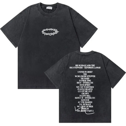 Washed Vintage Rapper Kendrick Lamar to Pimp a Butterfly Graphic Tshirt Men Hip Hop Rap Style T Shirts Male Oversized T-Shirts