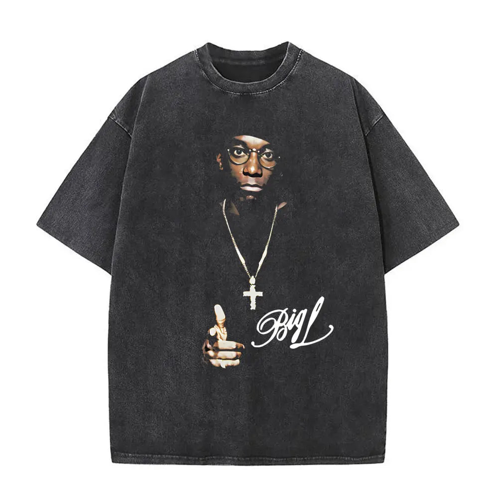 Washed Vintage the Notorious Big Ready to Die Big Poppa Album Graphic T Shirts Men Women'S Hip Hop Rapper Biggie Smalls T-Shirts