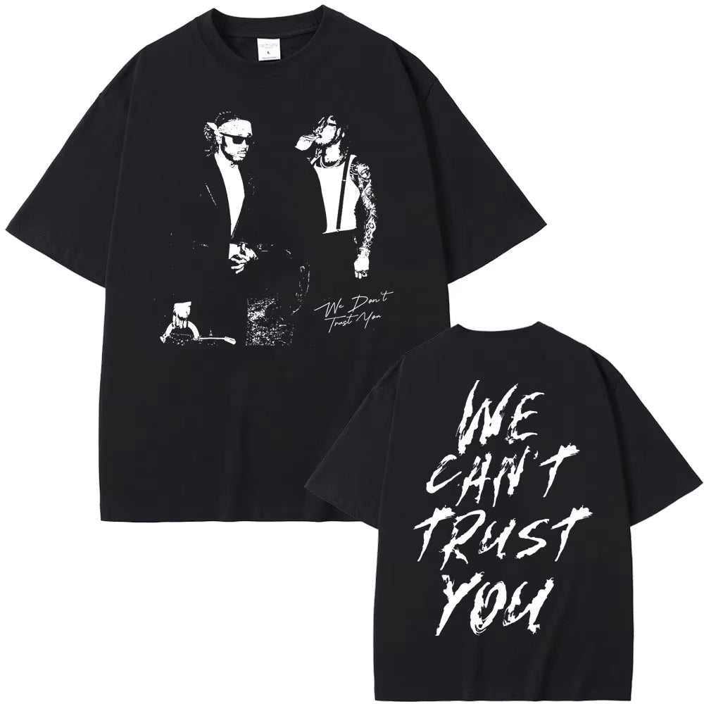 Rapper Future & Metro Boomin 2024 New Hip Hop Album We Don'T Trust You Graphic T-Shirt Men Women Casual O-Collar Oversized Tees