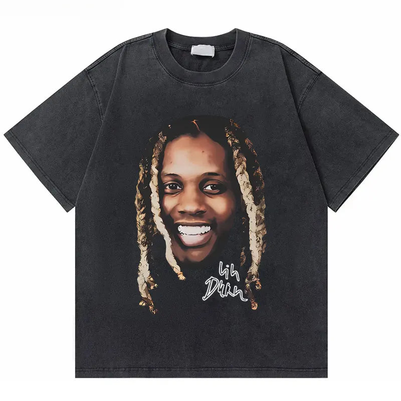 Washed Vintage Rapper Lil Durk Healing Tour T-Shirt Men Women Hip Hop Fashion Oversized Tshirt Male Casual 100% Cotton T Shirts