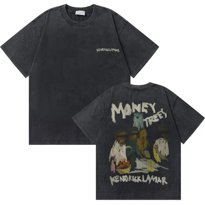 Washed Vintage Rapper Kendrick Lamar to Pimp a Butterfly Graphic Tshirt Men Hip Hop Rap Style T Shirts Male Oversized T-Shirts