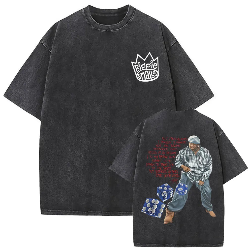Washed Vintage the Notorious Big Ready to Die Big Poppa Album Graphic T Shirts Men Women'S Hip Hop Rapper Biggie Smalls T-Shirts