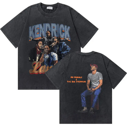 Washed Vintage Rapper Kendrick Lamar to Pimp a Butterfly Graphic Tshirt Men Hip Hop Rap Style T Shirts Male Oversized T-Shirts