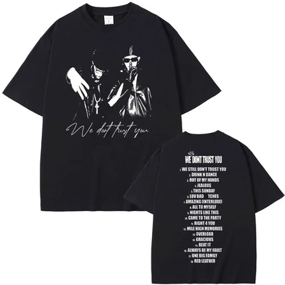 Rapper Metro Boomin Heroes & Villains Double Sided Print T-Shirts Men Women Hip Hop Vintage Oversize Tshirt Male Cool Streetwear