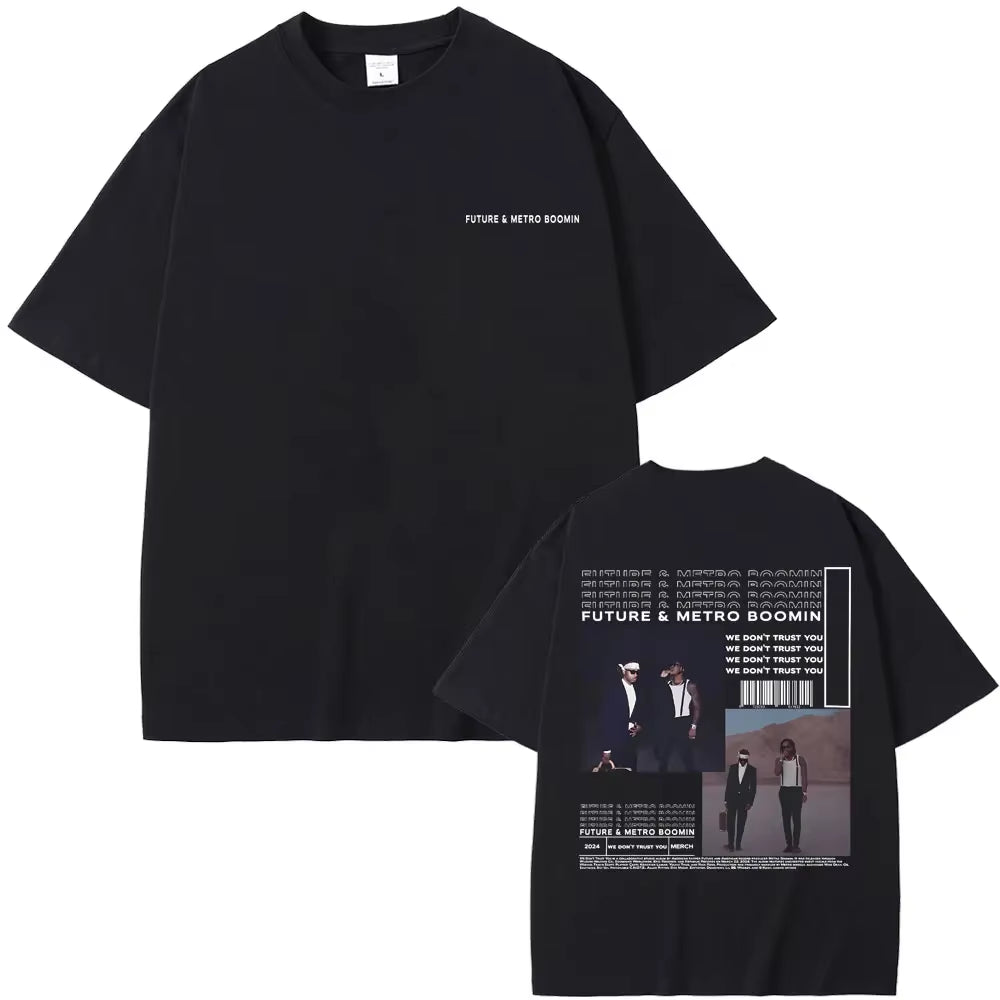 Rapper Metro Boomin Heroes & Villains Double Sided Print T-Shirts Men Women Hip Hop Vintage Oversize Tshirt Male Cool Streetwear