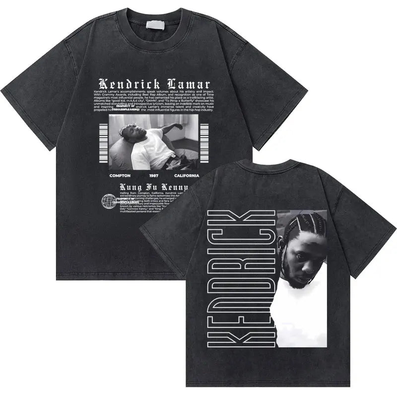 Washed Vintage Rapper Kendrick Lamar to Pimp a Butterfly Graphic Tshirt Men Hip Hop Rap Style T Shirts Male Oversized T-Shirts