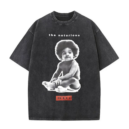 Washed Vintage the Notorious Big Ready to Die Big Poppa Album Graphic T Shirts Men Women'S Hip Hop Rapper Biggie Smalls T-Shirts