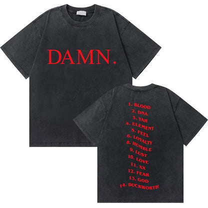 Washed Vintage Rapper Kendrick Lamar to Pimp a Butterfly Graphic Tshirt Men Hip Hop Rap Style T Shirts Male Oversized T-Shirts