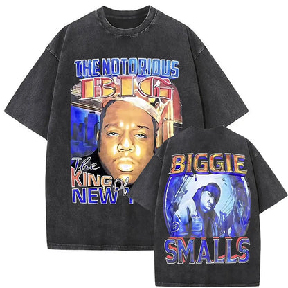 Washed Vintage the Notorious Big Ready to Die Big Poppa Album Graphic T Shirts Men Women'S Hip Hop Rapper Biggie Smalls T-Shirts