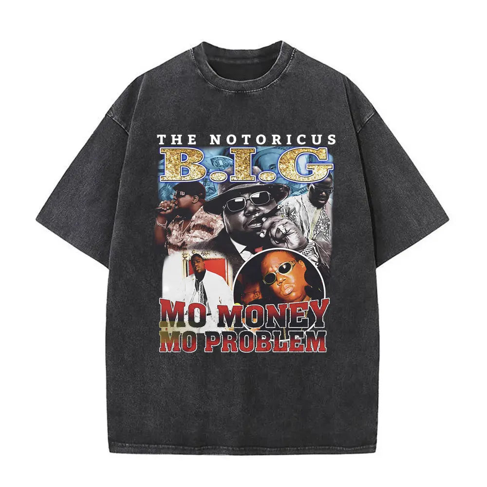 Washed Vintage the Notorious Big Ready to Die Big Poppa Album Graphic T Shirts Men Women'S Hip Hop Rapper Biggie Smalls T-Shirts