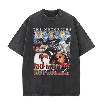 Washed Vintage the Notorious Big Ready to Die Big Poppa Album Graphic T Shirts Men Women'S Hip Hop Rapper Biggie Smalls T-Shirts