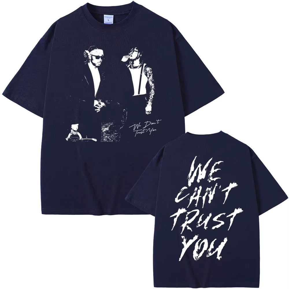 Rapper Future & Metro Boomin 2024 New Hip Hop Album We Don'T Trust You Graphic T-Shirt Men Women Casual O-Collar Oversized Tees