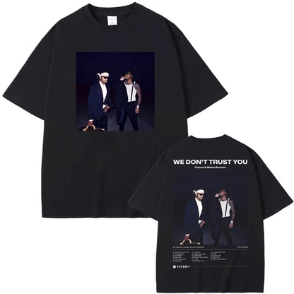 Rapper Metro Boomin Heroes & Villains Double Sided Print T-Shirts Men Women Hip Hop Vintage Oversize Tshirt Male Cool Streetwear