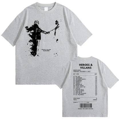 Rapper Metro Boomin Heroes & Villains Double Sided Print T-Shirts Men Women Hip Hop Vintage Oversize Tshirt Male Cool Streetwear