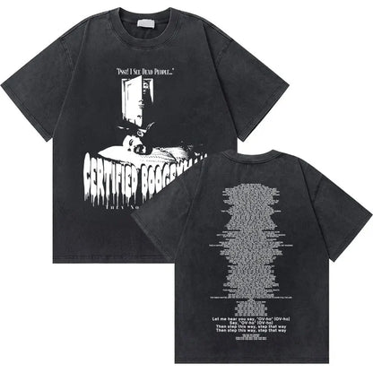 Washed Vintage Rapper Kendrick Lamar to Pimp a Butterfly Graphic Tshirt Men Hip Hop Rap Style T Shirts Male Oversized T-Shirts