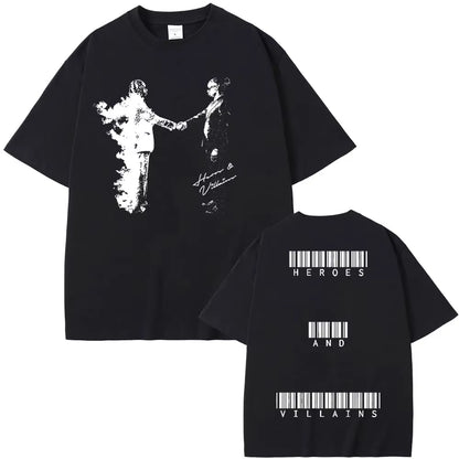 Rapper Metro Boomin Heroes & Villains Double Sided Print T-Shirts Men Women Hip Hop Vintage Oversize Tshirt Male Cool Streetwear