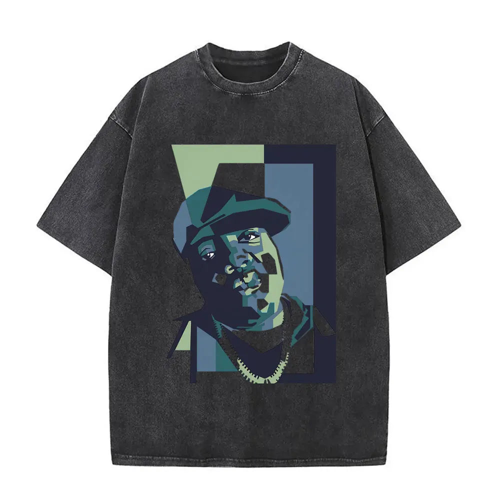 Washed Vintage the Notorious Big Ready to Die Big Poppa Album Graphic T Shirts Men Women'S Hip Hop Rapper Biggie Smalls T-Shirts