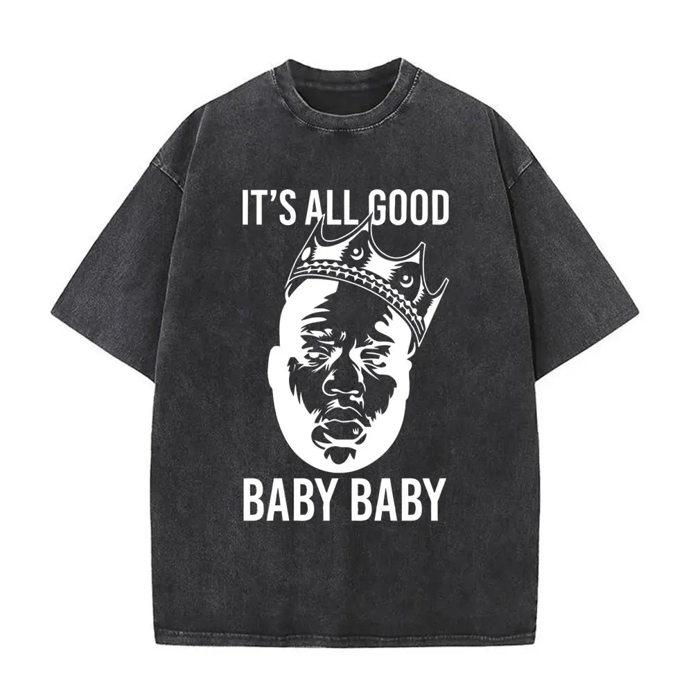Washed Vintage the Notorious Big Ready to Die Big Poppa Album Graphic T Shirts Men Women'S Hip Hop Rapper Biggie Smalls T-Shirts