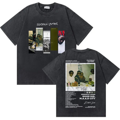 Washed Vintage Rapper Kendrick Lamar to Pimp a Butterfly Graphic Tshirt Men Hip Hop Rap Style T Shirts Male Oversized T-Shirts