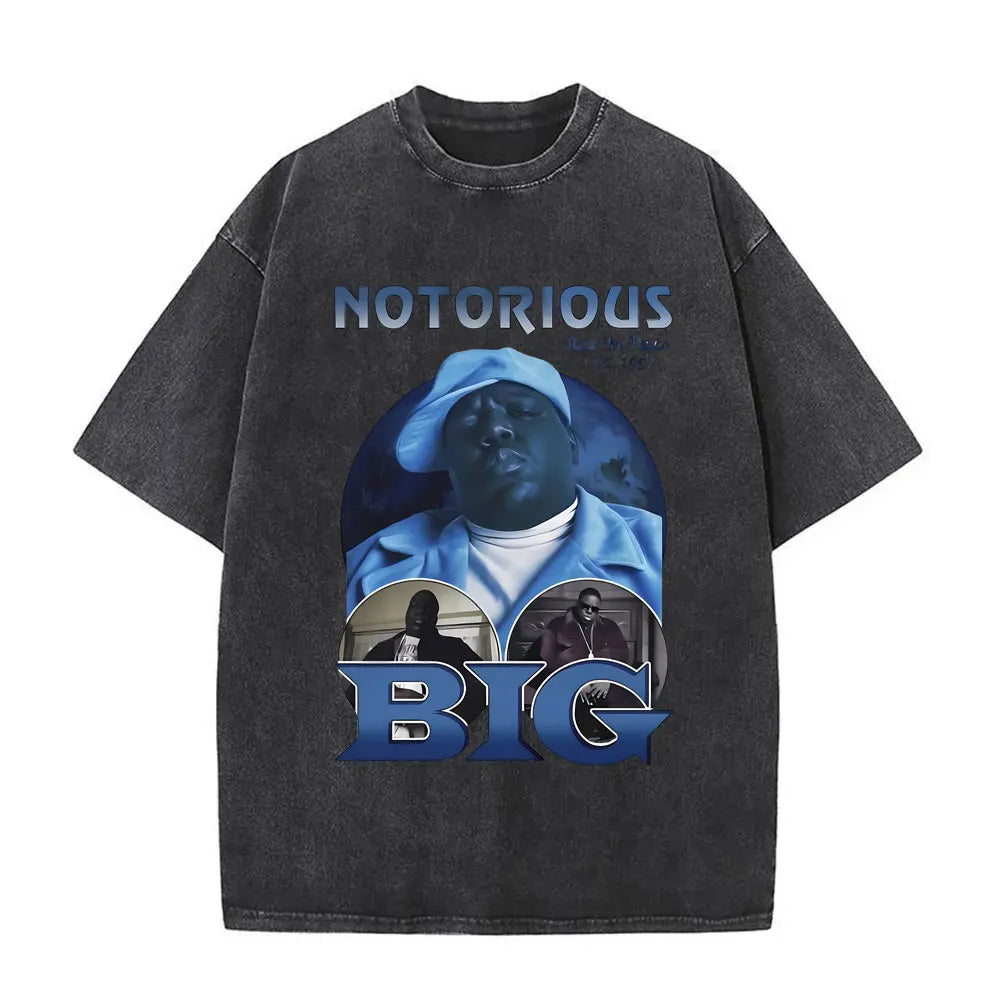 Washed Vintage the Notorious Big Ready to Die Big Poppa Album Graphic T Shirts Men Women'S Hip Hop Rapper Biggie Smalls T-Shirts